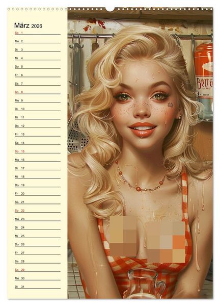 Produktbild: Schatz, ich hab gekocht! Sexy-lustige Pin-up-Girls in der K&uuml;che (Wandkalender 2026 DIN A2 hoch), CALVENDO Monatskalender