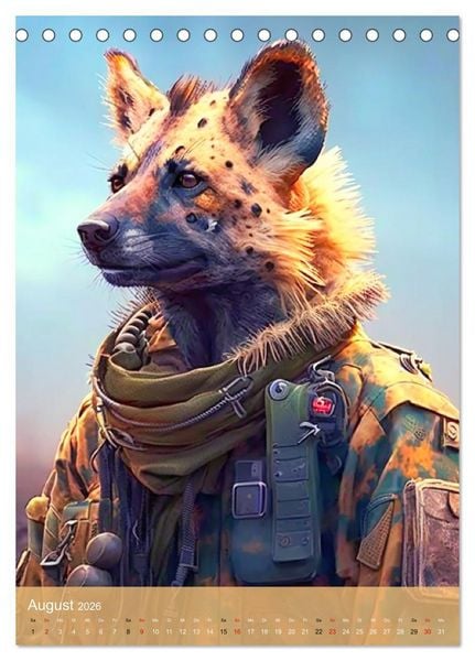 Produktbild: Tierische Krieger. Pelzige Soldaten im aktiven Dienst des Milit&auml;rs (Tischkalender 2026 DIN A5 hoch), CALVENDO Monatskalender