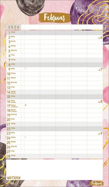 Produktbild: Familienplaner Metallic Glam 2026