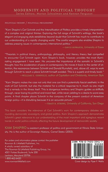 Produktbild: Carl Schmitt and the Intensification of Politics