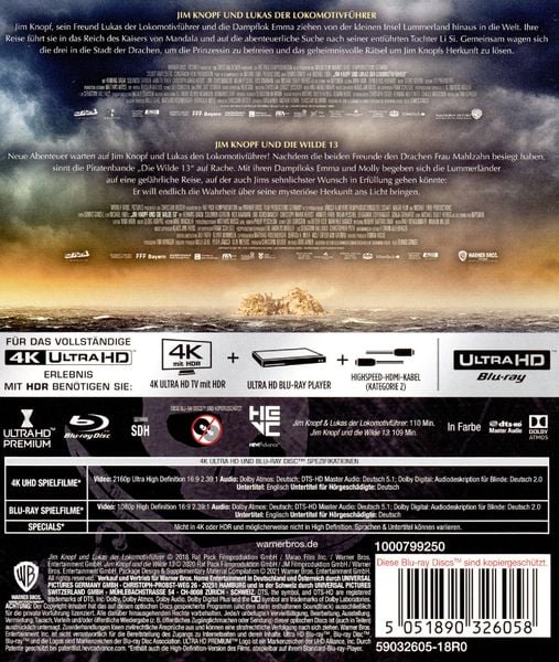 Produktbild: Jim Knopf & Lukas der Lokomotivf&uuml;hrer + Jim Knopf und die Wilde 13 (2 4K Ultra HD) (+ 2 Blu-ray 2D)