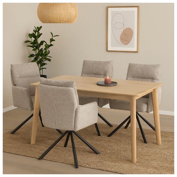 Produktbild: HTI-Living Drehstuhl Kyra beige 2er Drehstuhl Kyra beige 2er
