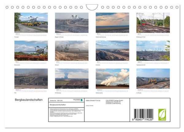 Produktbild: Bergbaulandschaften (Wandkalender 2026 DIN A4 quer), CALVENDO Monatskalender