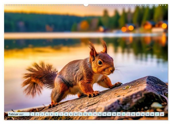 Produktbild: M&auml;rchenhafte Eichh&ouml;rnchen (hochwertiger Premium Wandkalender 2027 DIN A2 quer), Kunstdruck in Hochglanz