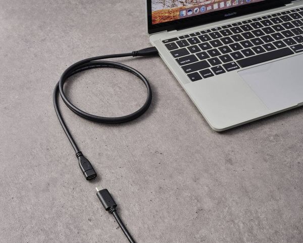 Produktbild: Renkforce USB-Kabel USB 3.2 Gen1 USB-C&reg; Stecker, USB-C&reg; Buchse 1.00m Schwarz RF-5720414