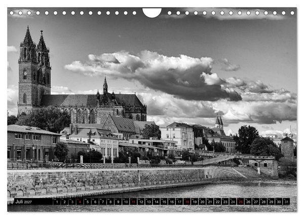 Produktbild: Magdeburg in Schwarz - Wei&szlig; (Wandkalender 2027 DIN A4 quer), CALVENDO Monatskalender