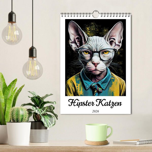 Produktbild: Hipster Katzen (Wandkalender 2026 DIN A4 hoch), CALVENDO Monatskalender