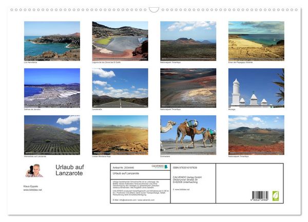 Produktbild: Urlaub auf Lanzarote (Wandkalender 2026 DIN A2 quer), CALVENDO Monatskalender