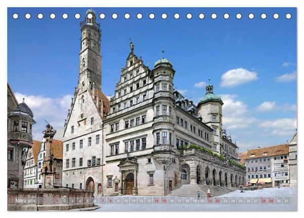 Produktbild: Rothenburg ob der Tauber um das Jahr 1900 &ndash; Fotos neu koloriert (Tischkalender 2026 DIN A5 quer), CALVENDO Monatskalender