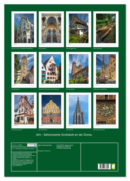 Produktbild: Ulm - Sehenswerte Gro&szlig;stadt an der Donau (Wandkalender 2026 DIN A2 hoch), CALVENDO Monatskalender