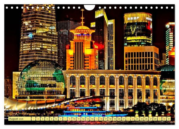Produktbild: St&auml;dte der Welt - Skylines in der Nacht (Wandkalender 2026 DIN A4 quer), CALVENDO Monatskalender
