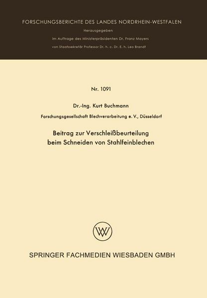 Produktbild: Beitrag zur Verschlei&szlig;beurteilung beim Schneiden von Stahlfeinblechen