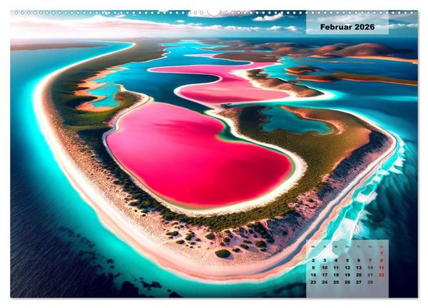 Produktbild: Die sch&ouml;nsten Naturwunder - Betrachtet durch die Augen der KI (hochwertiger Premium Wandkalender 2026 DIN A2 quer), Kunstdruck in Hochglanz