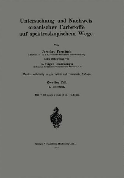 Produktbild: Untersuchung und Nachweis organischer Farbstoffe auf spektroskopischem Wege