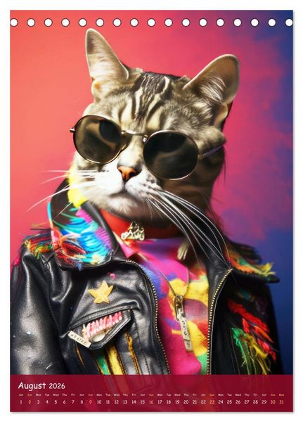 Produktbild: Crazy gangster cats (Desk Calendar 2026 DIN A5 portrait), CALVENDO 12 Month DeskCalendar