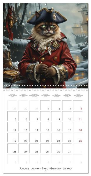 Produktbild: Pirate Cats (Wall Calendar 2026 12 &times; 12 Inch) CALVENDO 12 Month Wall Calendar