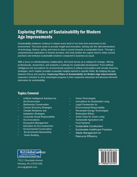 Produktbild: Exploring Pillars of Sustainability for Modern Age Improvements
