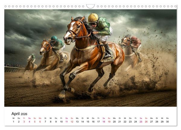 Produktbild: Pferderennen (Wandkalender 2026 DIN A3 quer), CALVENDO Monatskalender