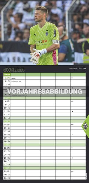 'Borussia Mönchengladbach 2025 - Familien-Planer - Fan-Kalender - Fußball-Kalender - 22x45 