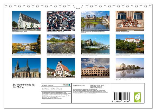 Produktbild: Zwickau und das Tal der Mulde (Wandkalender 2026 DIN A4 quer), CALVENDO Monatskalender
