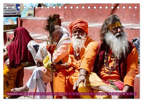Produktbild: Char Dham - hinduistische Pilgerreise im Himalaya (Tischkalender 2026 DIN A5 quer), CALVENDO Monatskalender