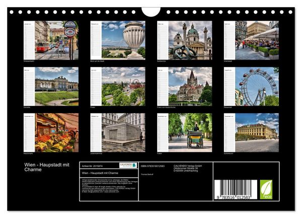 Produktbild: Wien - Haupstadt mit Charme (Wandkalender 2026 DIN A4 quer), CALVENDO Monatskalender