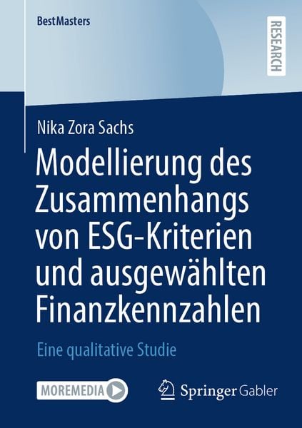 Produktbild: Modellierung des Zusammenhangs von ESG-Kriterien und ausgew&auml;hlten Finanzkennzahlen
