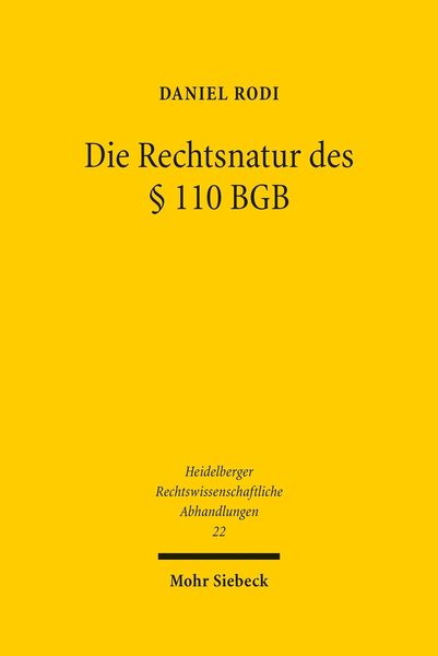 Produktbild: Die Rechtsnatur des &sect; 110 BGB