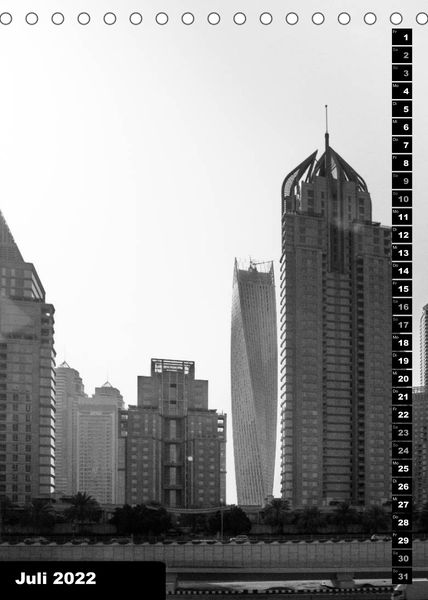 Produktbild: Dubai in schwarz wei&szlig; (Tischkalender 2022 DIN A5 hoch)