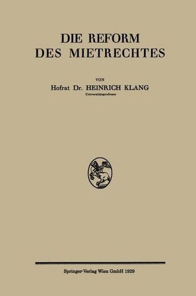 Produktbild: Die Reform des Mietrechtes