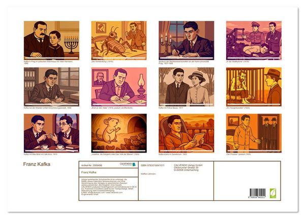 Produktbild: Franz Kafka (Wandkalender 2026 DIN A2 quer), CALVENDO Monatskalender