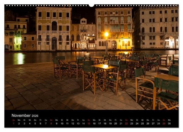 Produktbild: Venedig bei Nacht (Wandkalender 2026 DIN A2 quer), CALVENDO Monatskalender