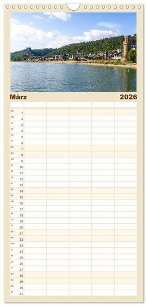 Produktbild: Familienplaner 2026 - Eine Kreuzfahrt auf dem Rhein mit 5 Spalten (Wandkalender, 21 x 45 cm) CALVENDO