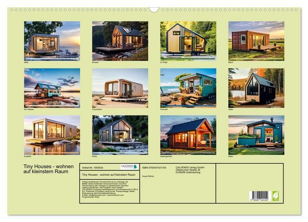 Produktbild: Tiny Houses - wohnen auf kleinstem Raum (Wandkalender 2026 DIN A2 quer), CALVENDO Monatskalender