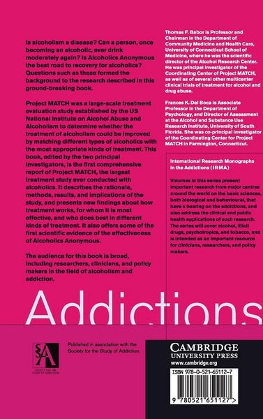 Produktbild: Treatment Matching in Alcoholism