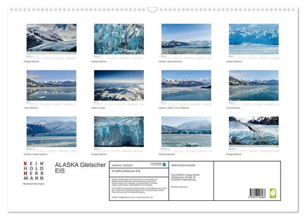 Produktbild: ALASKA Gletscher EIS (Wandkalender 2026 DIN A2 quer), CALVENDO Monatskalender
