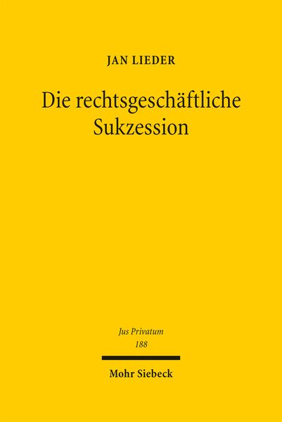 Produktbild: Die rechtsgesch&auml;ftliche Sukzession