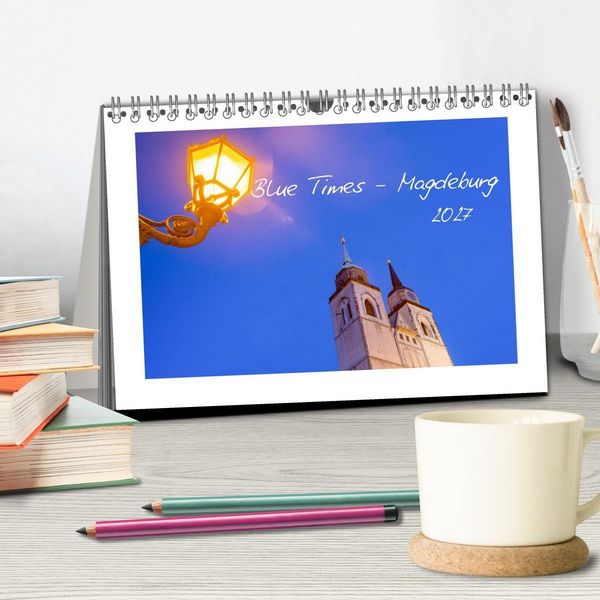Produktbild: Blue Times - Magdeburg (Tischkalender 2027 DIN A5 quer), CALVENDO Monatskalender