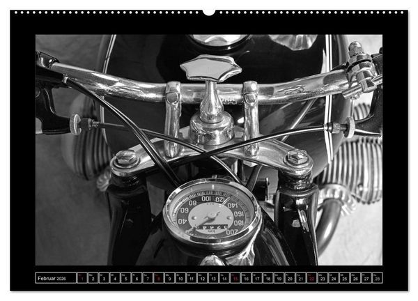 Produktbild: BMW R69S in schwarzweiss (Wandkalender 2026 DIN A2 quer), CALVENDO Monatskalender