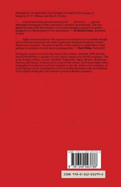 Produktbild: Pioneers of Modern Economics in Britain