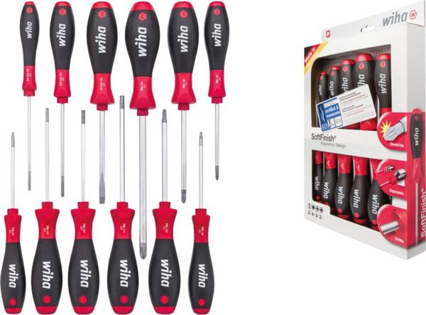Produktbild: Wiha Werkstatt Schraubendreher-Set 12teilig Schlitz, Innen-TORX, Kreuzschlitz Pozidriv, Kreuzschlitz Phillips