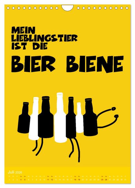 Produktbild: BIER Wandkalender -Trinken mit Stil (Wandkalender 2026 DIN A4 hoch), CALVENDO Monatskalender
