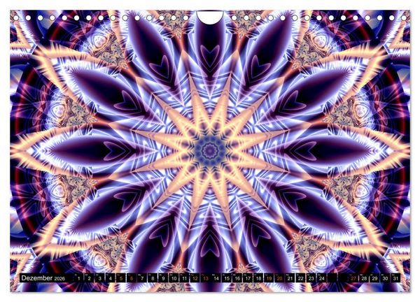 Produktbild: Energie - Mandalas, Spiritualit&auml;t durch die Farbe Lila (Wandkalender 2026 DIN A4 quer), CALVENDO Monatskalender