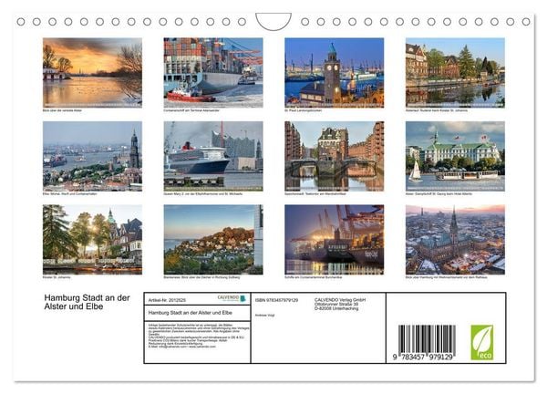 Produktbild: Hamburg Stadt an der Alster und Elbe (Wandkalender 2026 DIN A4 quer), CALVENDO Monatskalender