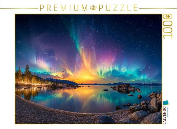 Produktbild: CALVENDO Puzzle Nordlichter am Horizont | 1000 Teile Lege-Gr&ouml;&szlig;e 64x48cm Foto-Puzzle f&uuml;r gl&uuml;ckliche Stunden