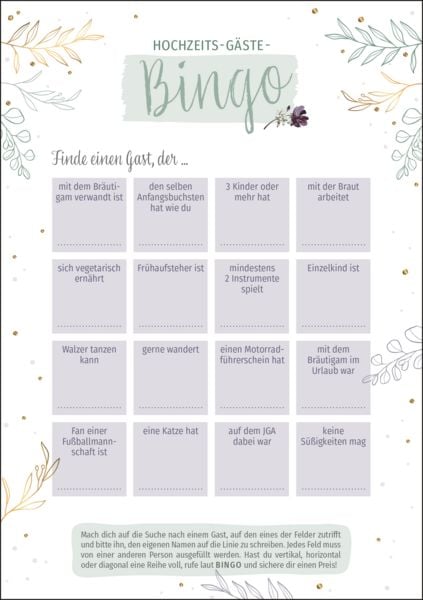 Produktbild: Hochzeits-G&auml;ste-Bingo