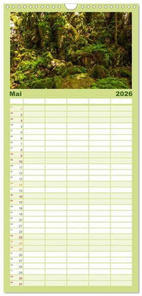 Produktbild: Familienplaner 2026 - Stimmungsvolle Rh&ouml;n mit 5 Spalten (Wandkalender, 21 x 45 cm) CALVENDO