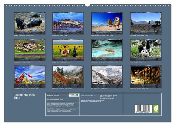 Produktbild: Facettenreiches Tibet (hochwertiger Premium Wandkalender 2027 DIN A2 quer), Kunstdruck in Hochglanz