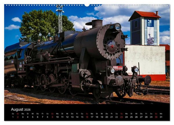 Produktbild: Lokomotiven 2026 (Wandkalender 2026 DIN A2 quer), CALVENDO Monatskalender