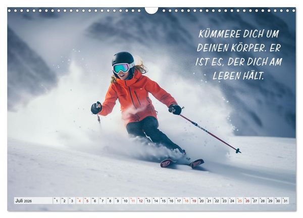 Produktbild: Motivation und Ski (Wandkalender 2026 DIN A3 quer), CALVENDO Monatskalender